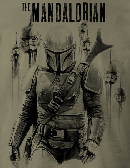 Star Wars The Mandalorian T-shirt - Mandalorian VS Stormtroopers 